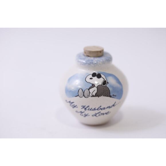 Peanuts, Snoopy, Ceramic Jar, Wooden Cork, My Husband, My Love, ~ 251013-WH 1370 - Picture 1 of 3